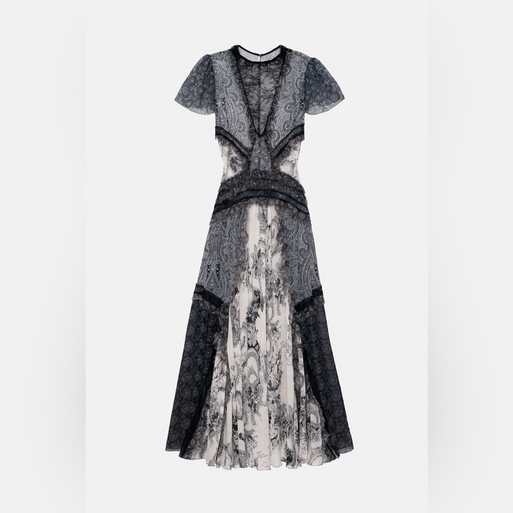 Zara Black and Gray Lace Dress
